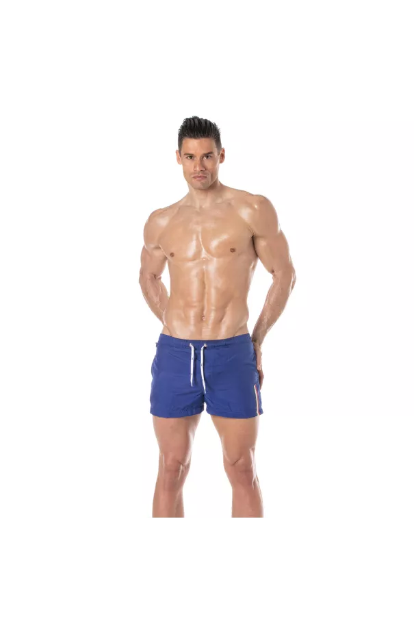 Mid Thigh Swim Shorts Royal Blue with tof logo