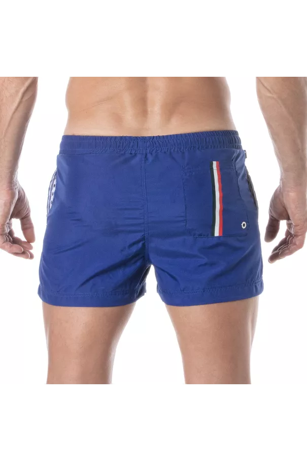 Mid Thigh Swim Shorts Royal Blue from the back
