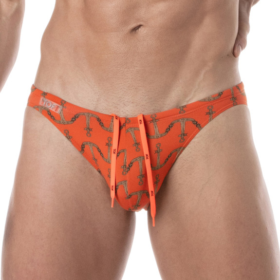 Print Swim Mini Briefs Orange in front