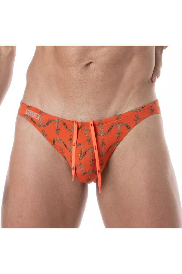 Print Swim Mini Briefs Orange in front
