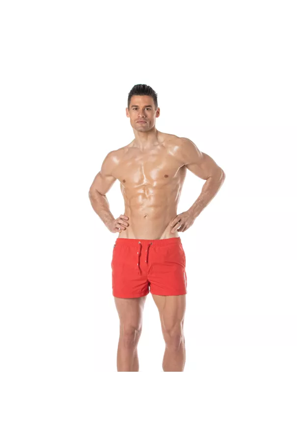 Mid Thigh Swim Shorts Red