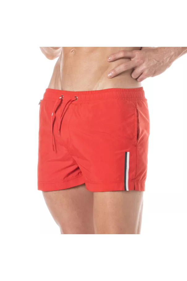 Mid Thigh Swim Shorts Red