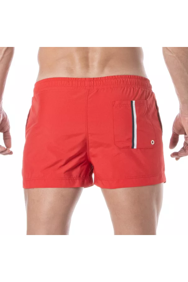 Mid Thigh Swim Shorts Red