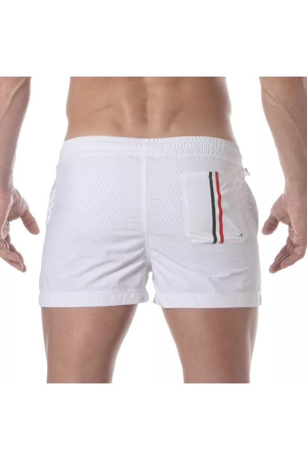 Mid Thigh Swim Shorts White