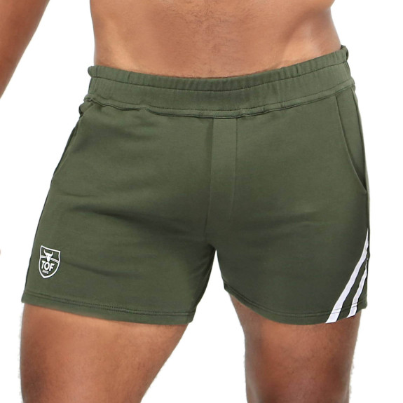 Paris Sexy Shorts Khaki White - Men's Sport Style | TOF Paris