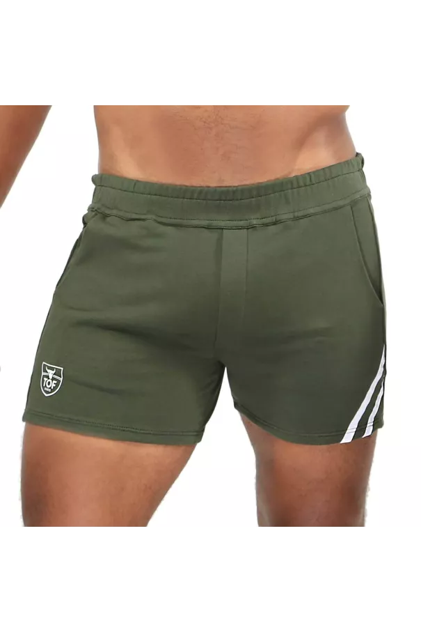Paris Sexy Shorts Khaki White - Men's Sport Style | TOF Paris