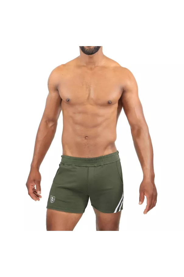 Paris Sexy Shorts Khaki White - Men's Sport Style | TOF Paris