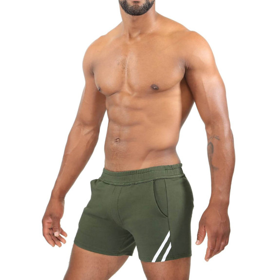 Paris Sexy Shorts Khaki White - Men's Sport Style | TOF Paris