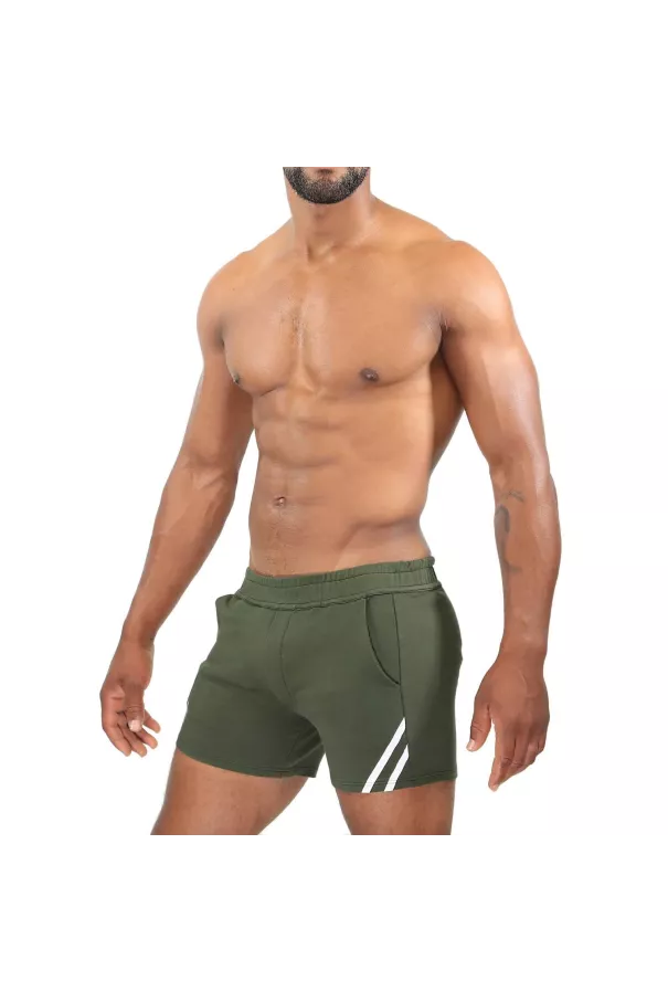 Paris Sexy Shorts Khaki White - Men's Sport Style | TOF Paris