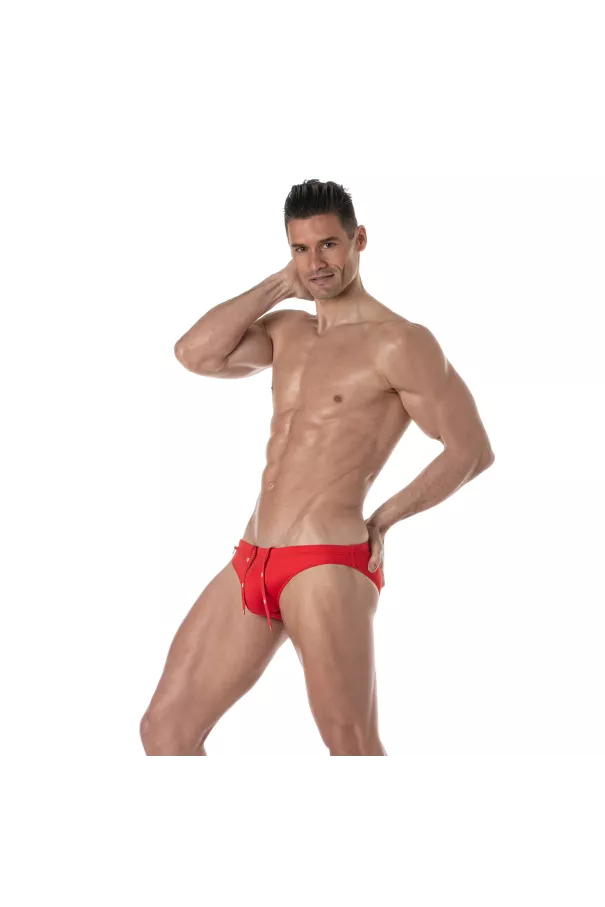 Plain swim Mini Briefs Red Sideway