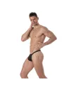 Plain swim Thongs Black Sideway