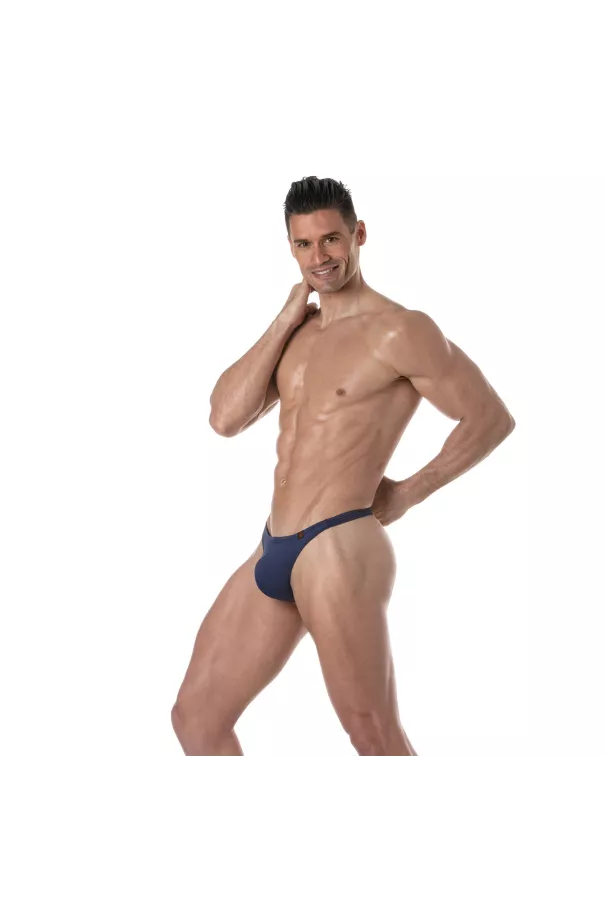 Plain swim Thongs Navy with a guy