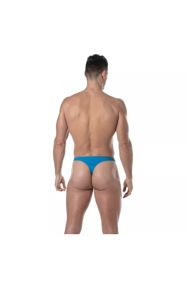 Plain swim Thongs Turquoise from the back