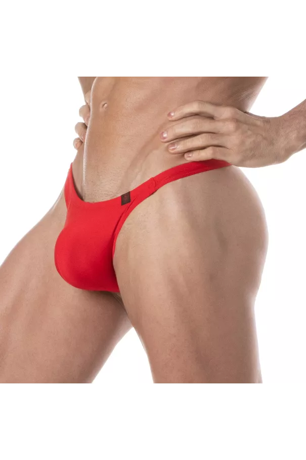 Plain swim Thongs Red from sideway