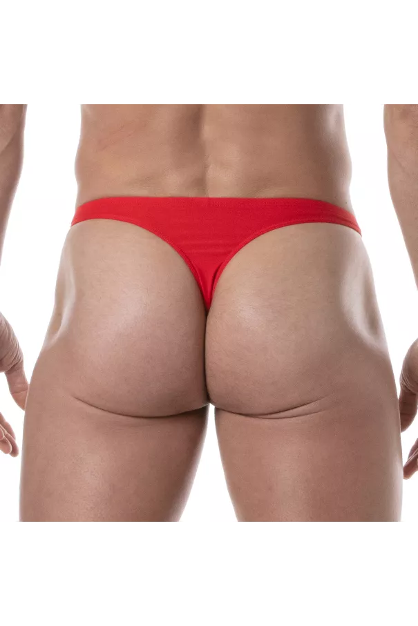 Plain swim Thongs Red from the back