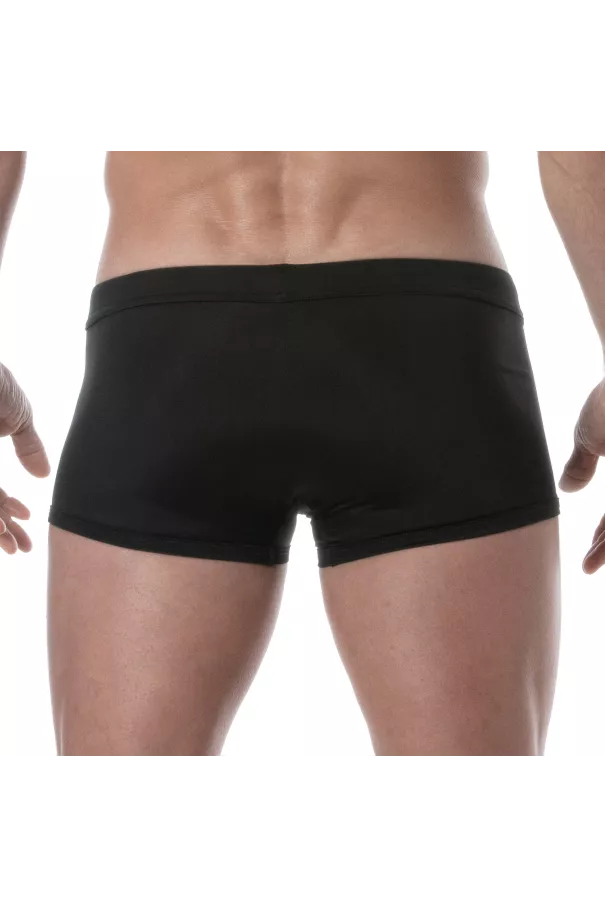 Plain swim Mini Trunks Black from the back