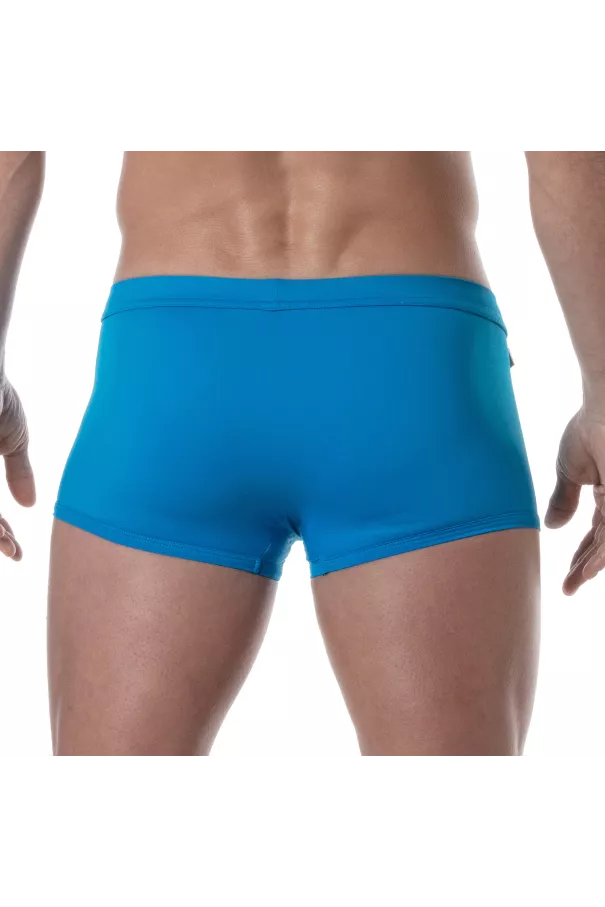 Plain swim Mini Trunks Turquoise from the back