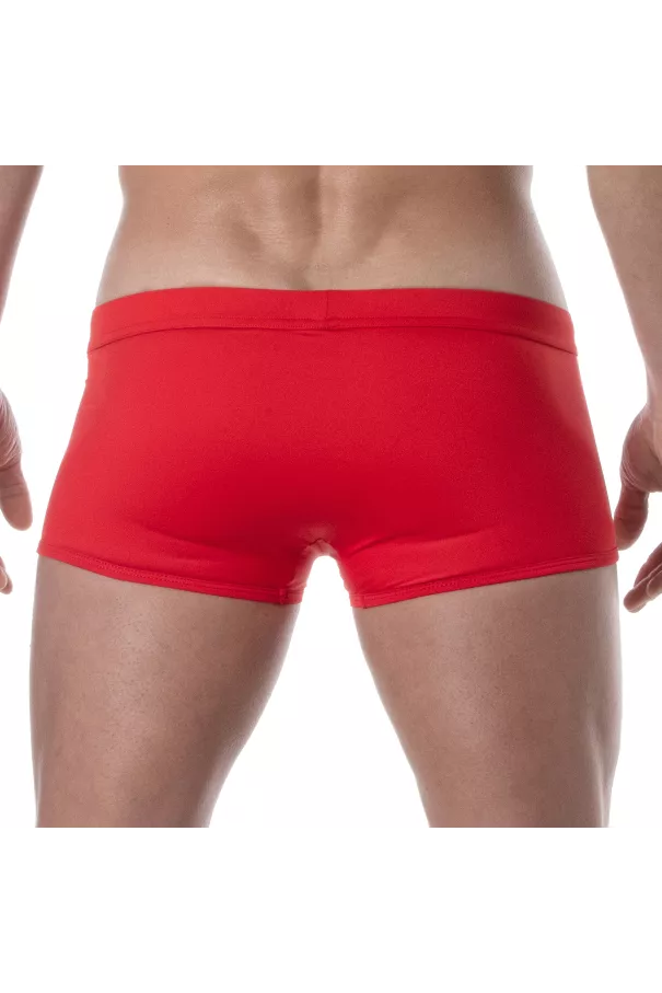 Plain swim Mini Trunks Red  from back