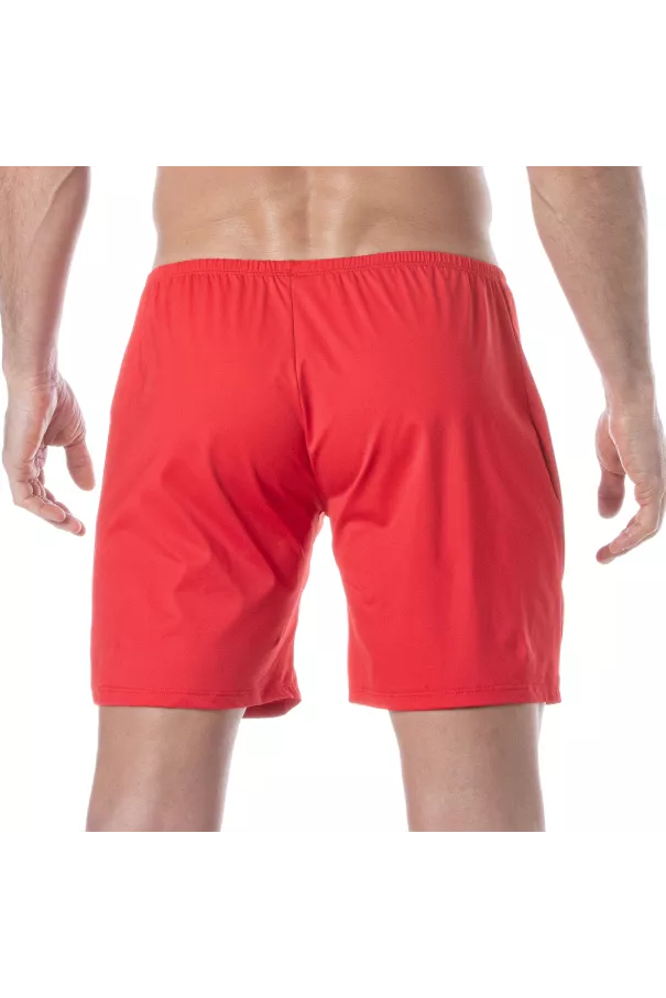 Exhib It Shorts Red from the back