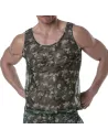 See Through Mesh Tank Top Khaki Camo
