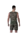 See Through Mesh Tank Top Khaki Camo