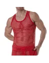 See Through Mesh Tank Top Red