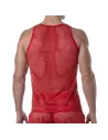 See Through Mesh Tank Top Red from back