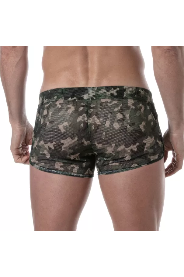 See Through Mens Mini Shorts from the back