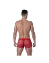 See Through Mens Mini Shorts Red Back