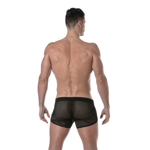 See Through Mens Mini Shorts Black