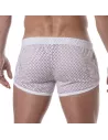 See Through Mens Mini Shorts White