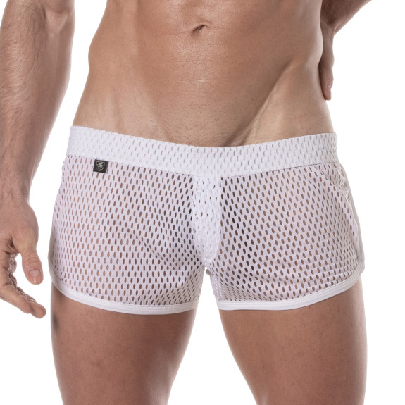 See Through Mens Mini Shorts White For Men