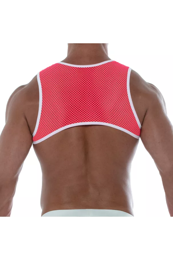 Neon Mesh Harness Pink Back For Men