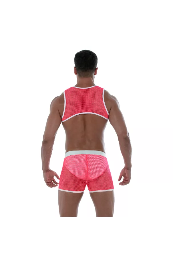 Neon Mesh Shorts Pink with suspender