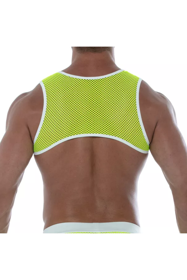 Neon Mesh Harness Yellow Back