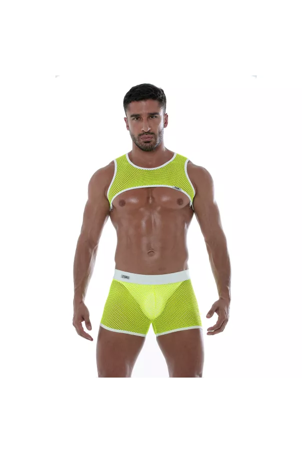Neon Mesh Harness Yellow with short For Men
