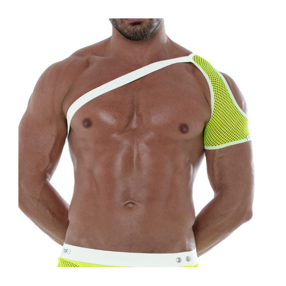 Neon Mesh Shoulder Harness Yellow For Men - Sexywear - Tof Paris