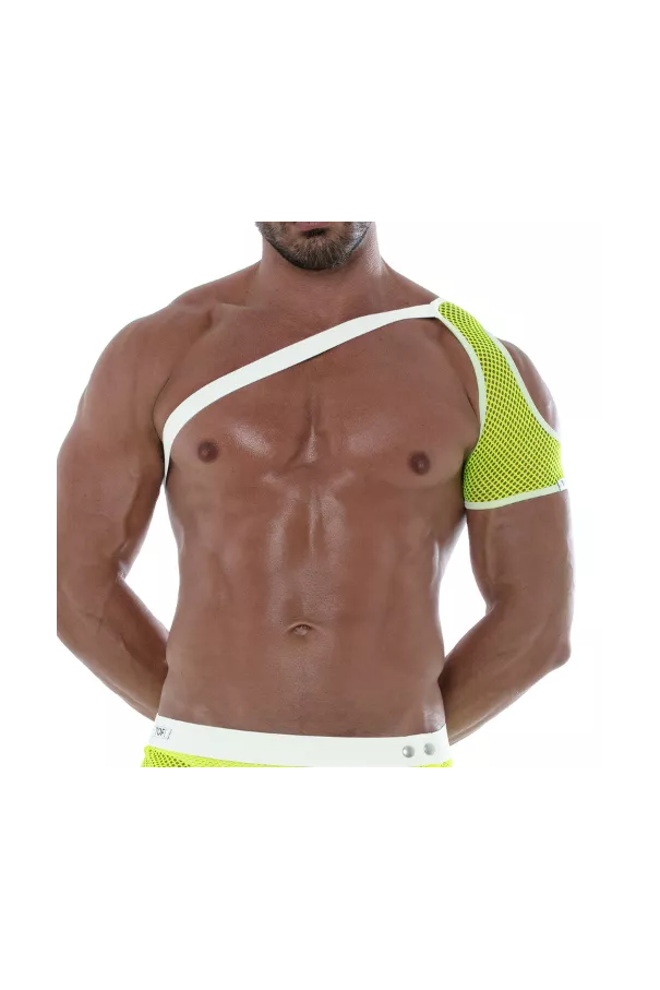 Neon Mesh Shoulder Harness Yellow For Men - Sexywear - Tof Paris
