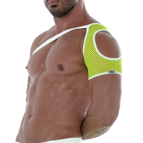 Neon Mesh Shoulder Harness Yellow For Men - Sexywear - Tof Paris