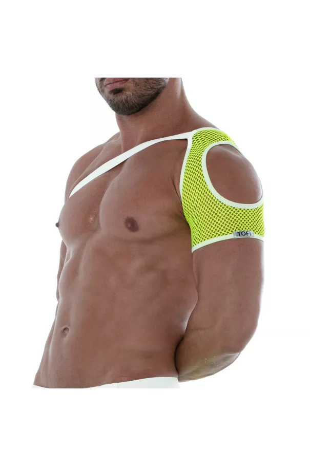 Neon Mesh Shoulder Harness Yellow For Men - Sexywear - Tof Paris
