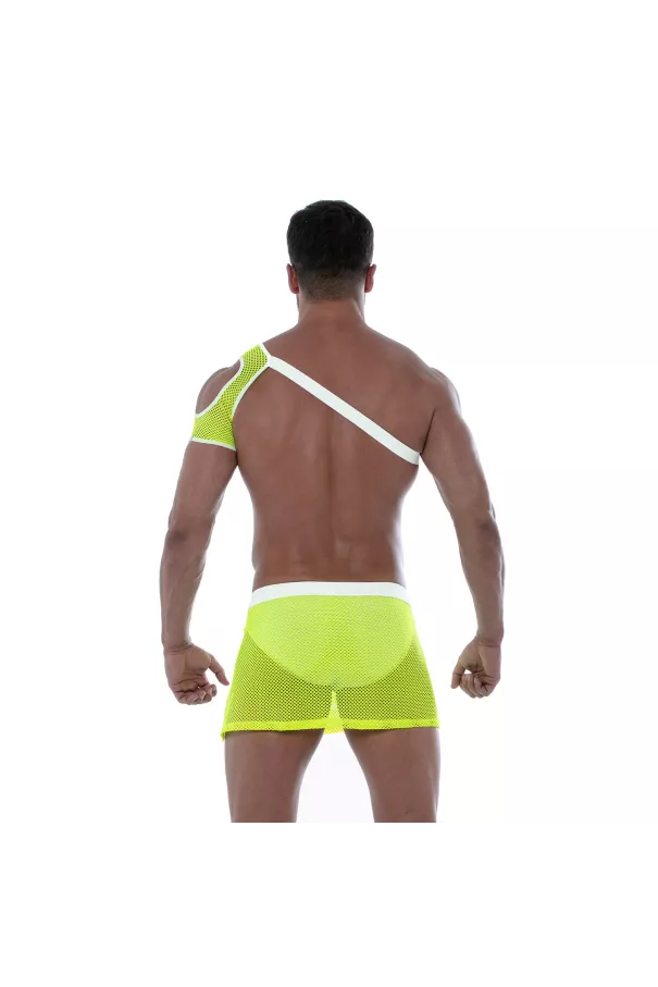 Neon Mesh Shoulder Harness Yellow For Men - Sexywear - Tof Paris