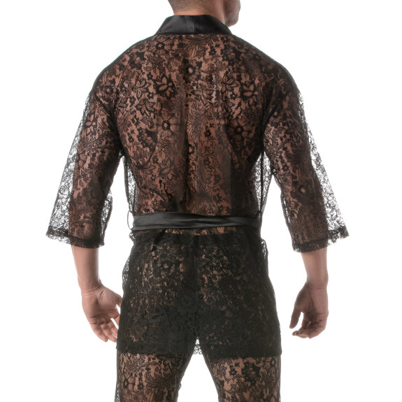 Lace Kimono Vest from the back