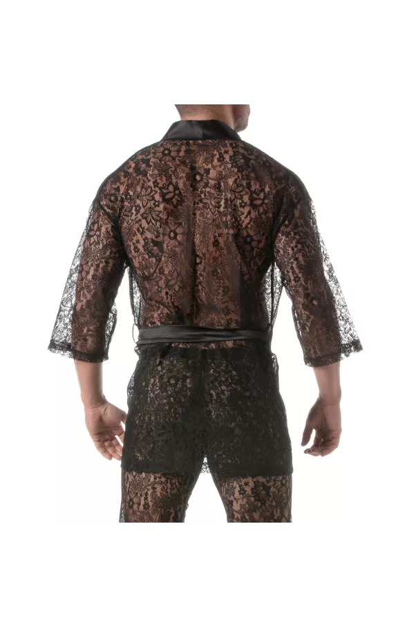 Lace Kimono Vest from the back