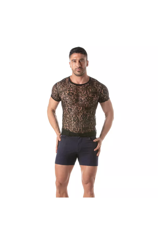 Lace T-shirt Black For Men