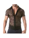 Lace Short Sleeves Shirt For Men closed