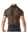 Lace Short Sleeves Shirt For Men from Back