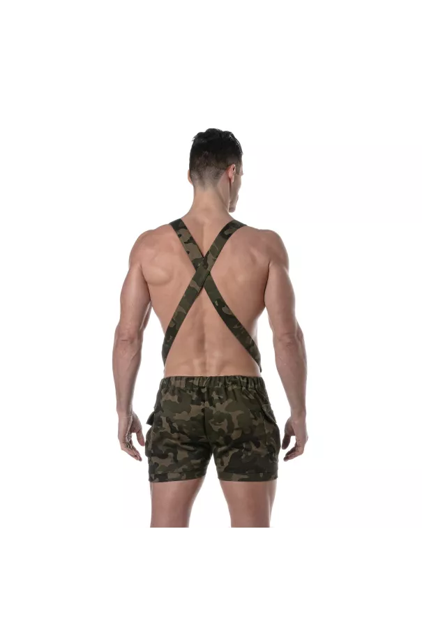 Army Overall Cargo Shorts from the back