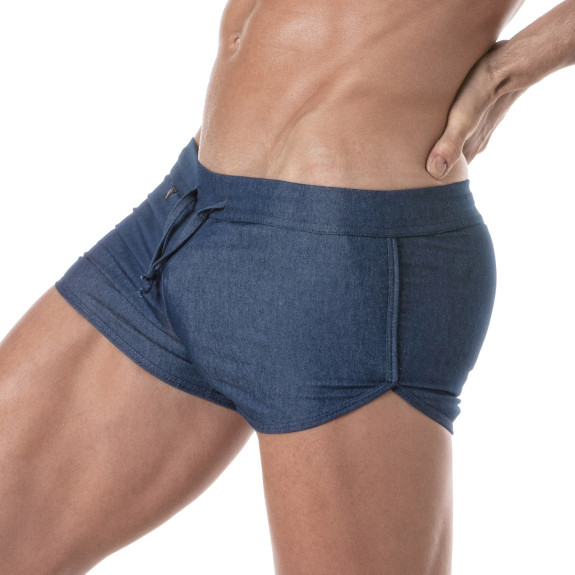 Light Denim Retro Short from sideway