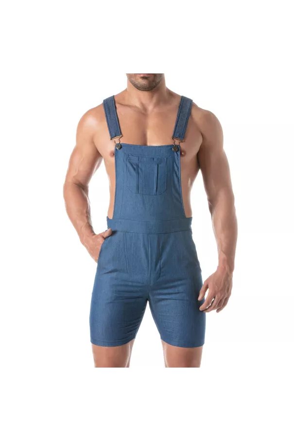 Light Denim Overall Shorts first picture