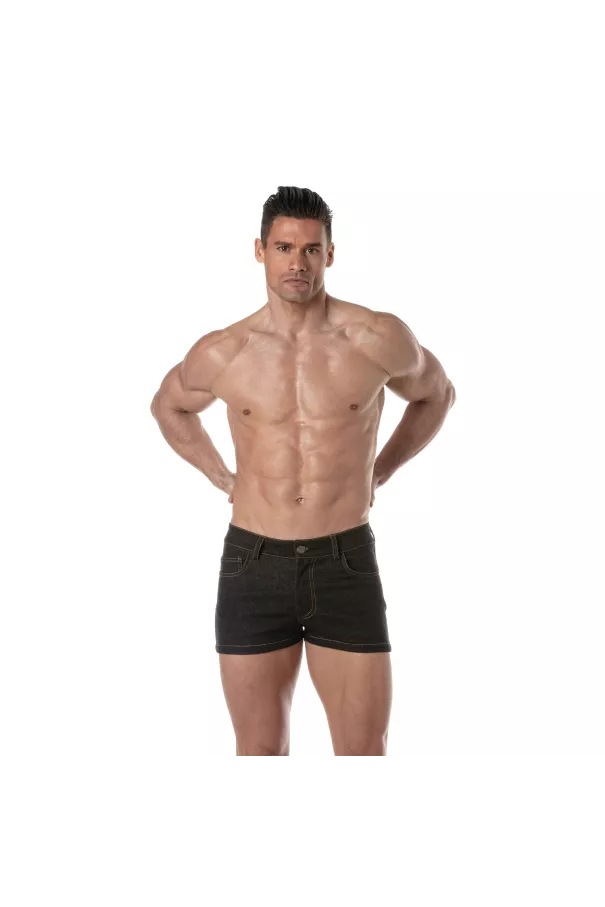 Urban Jean Mini Shorts with a men